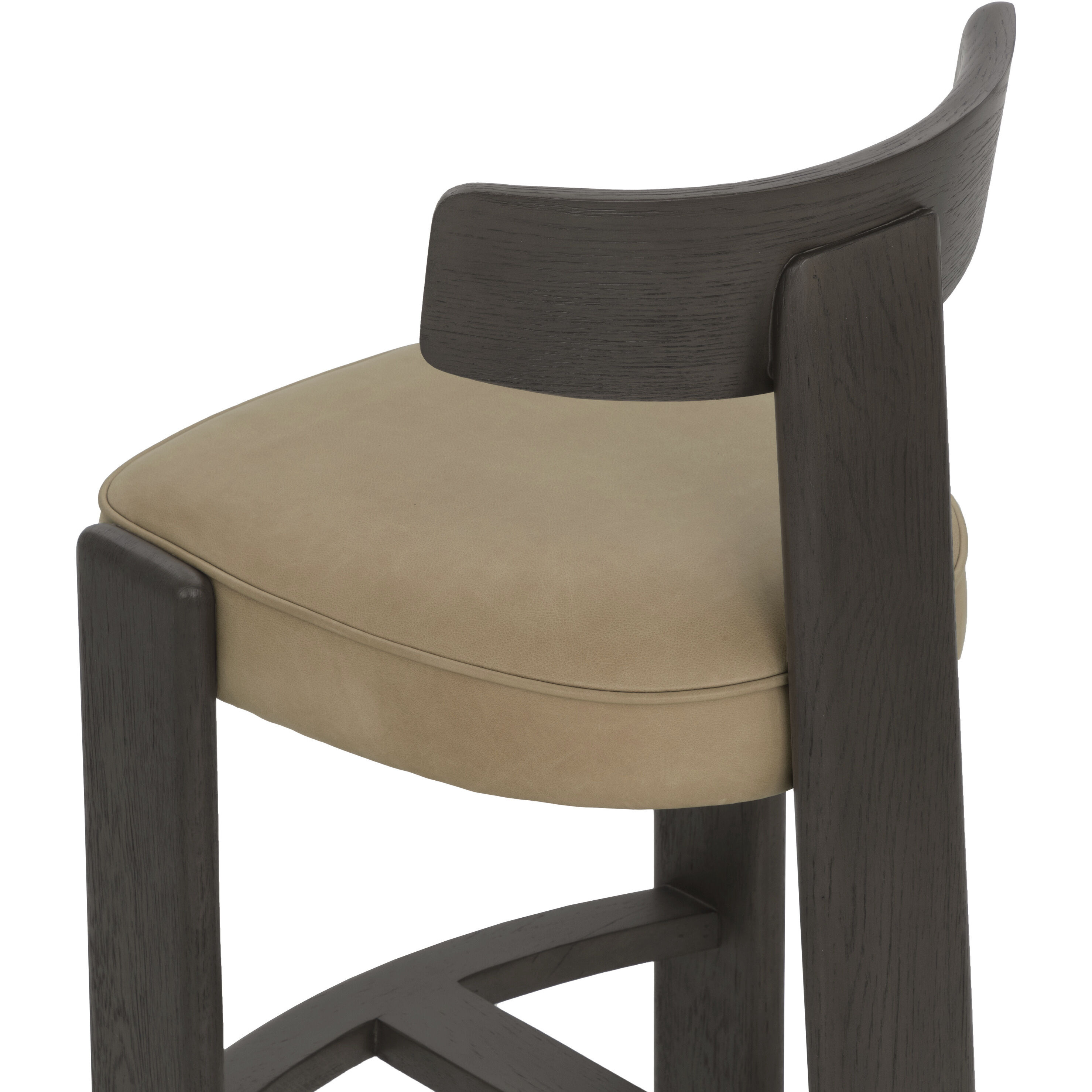 Horton 37 inch Dark Brown / Sahara Sand Leather Counter Stool